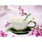 Ceramic White Daisy Flower Cup and Saucer and Spoon-1 Set, Tea Coffee Teacup